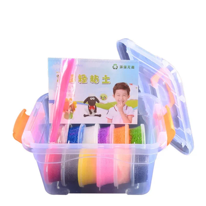 Sensory play, fine motor, hands and finger muscle strength, 12/24/36 Colors Air Dry Plasticine Modeling Clay for Children Polymer Educational 5D Toy Kids Gifts Play Light Playdough Slime
