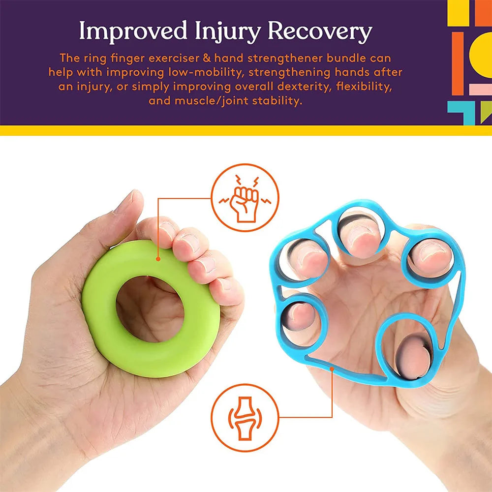 Therapy Kit Finger Exercisers and Hand Strengtheners Grip Dexterity, fine motor, handwritting andStress Relief Kids and Adults