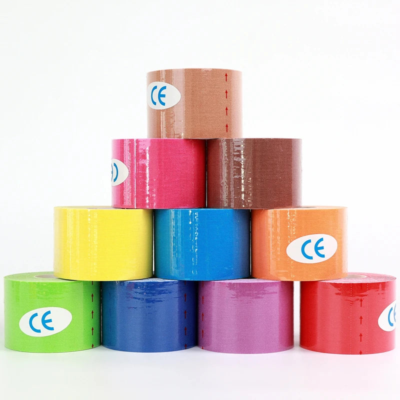 5-10 cm Sports Kinesio Tape Muscle Kinesiology Elastic Knee Pain Relief Strain Patch Athletic Recovery and postural correction, Fitness Bandages