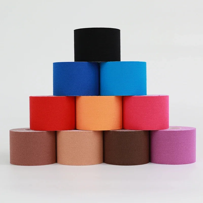5-10 cm Sports Kinesio Tape Muscle Kinesiology Elastic Knee Pain Relief Strain Patch Athletic Recovery and postural correction, Fitness Bandages