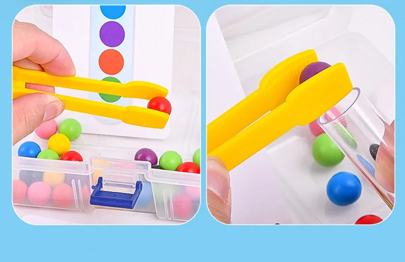 Early education toy (motor planning, fine motor, concentration) test tube clip beads logic concentration children fine motor action teaching aid decompression party game for kids
