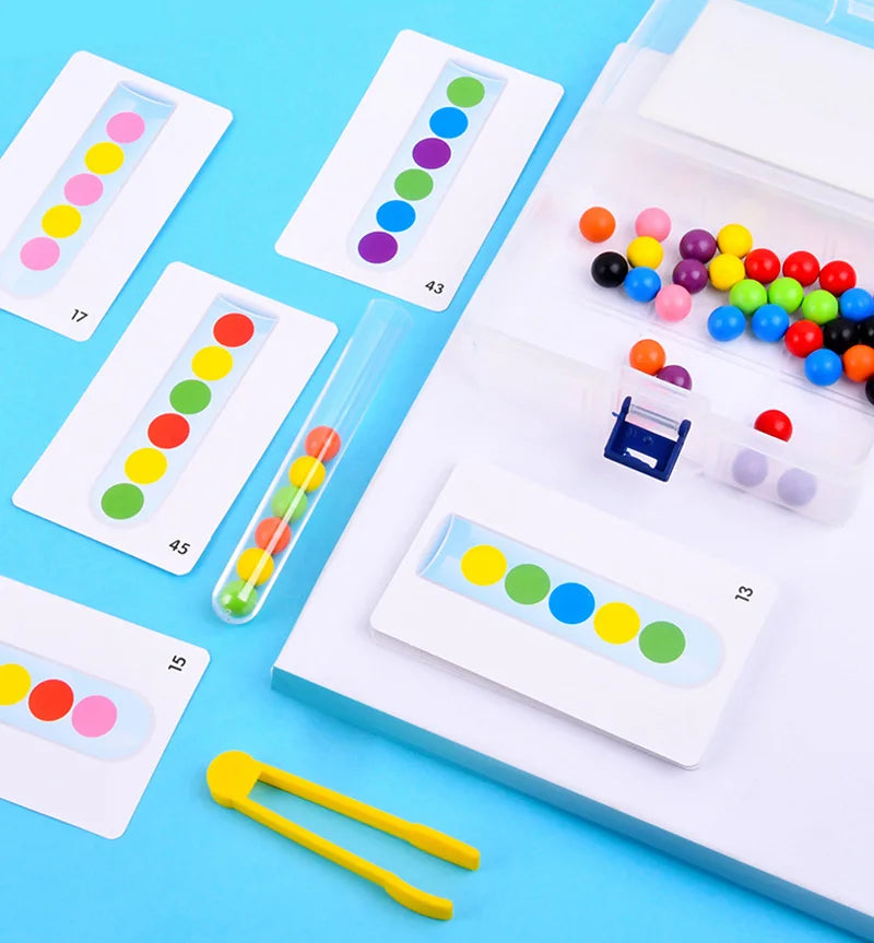 Early education toy (motor planning, fine motor, concentration) test tube clip beads logic concentration children fine motor action teaching aid decompression party game for kids