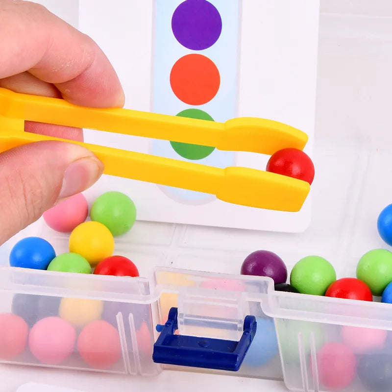 Early education toy (motor planning, fine motor, concentration) test tube clip beads logic concentration children fine motor action teaching aid decompression party game for kids