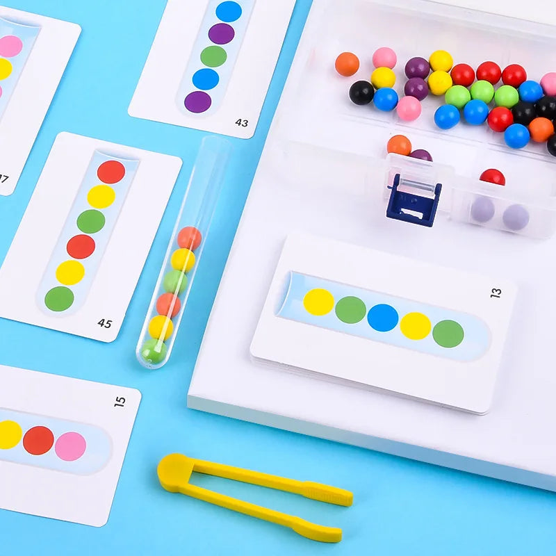 Early education toy (motor planning, fine motor, concentration) test tube clip beads logic concentration children fine motor action teaching aid decompression party game for kids