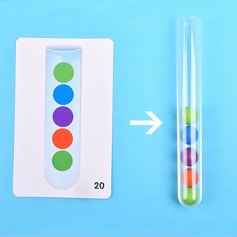 Early education toy (motor planning, fine motor, concentration) test tube clip beads logic concentration children fine motor action teaching aid decompression party game for kids
