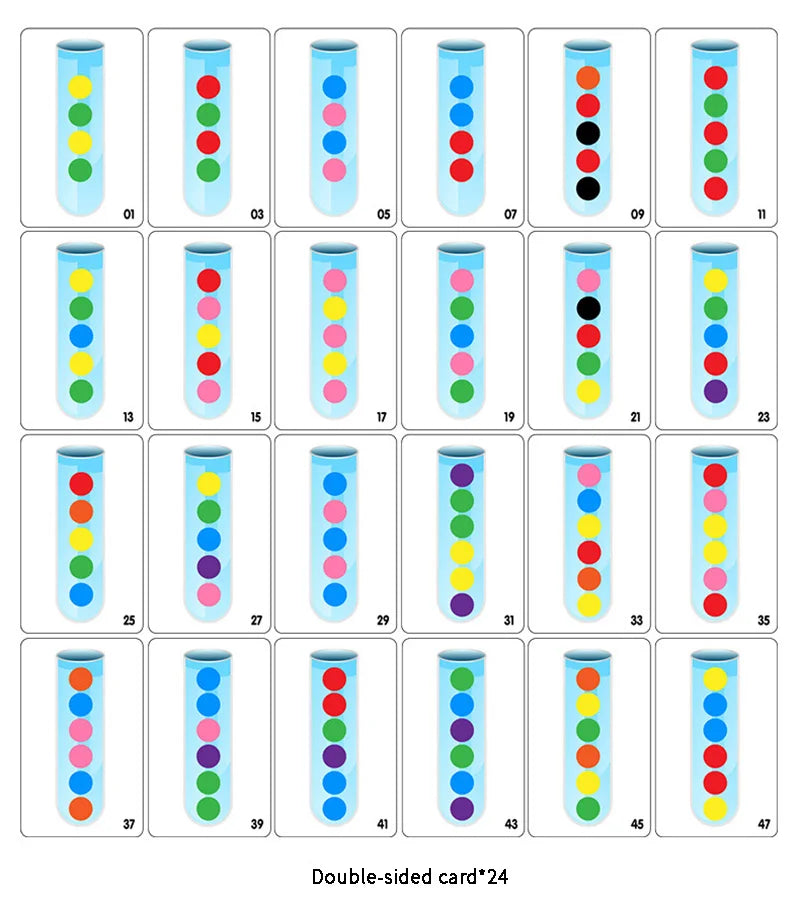 Early education toy (motor planning, fine motor, concentration) test tube clip beads logic concentration children fine motor action teaching aid decompression party game for kids
