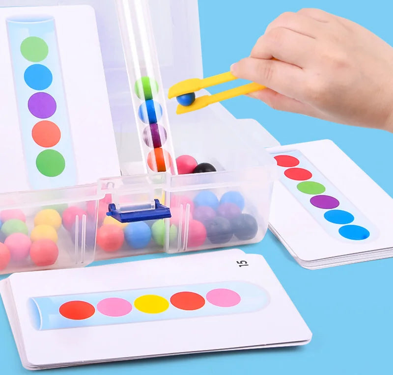 Early education toy (motor planning, fine motor, concentration) test tube clip beads logic concentration children fine motor action teaching aid decompression party game for kids