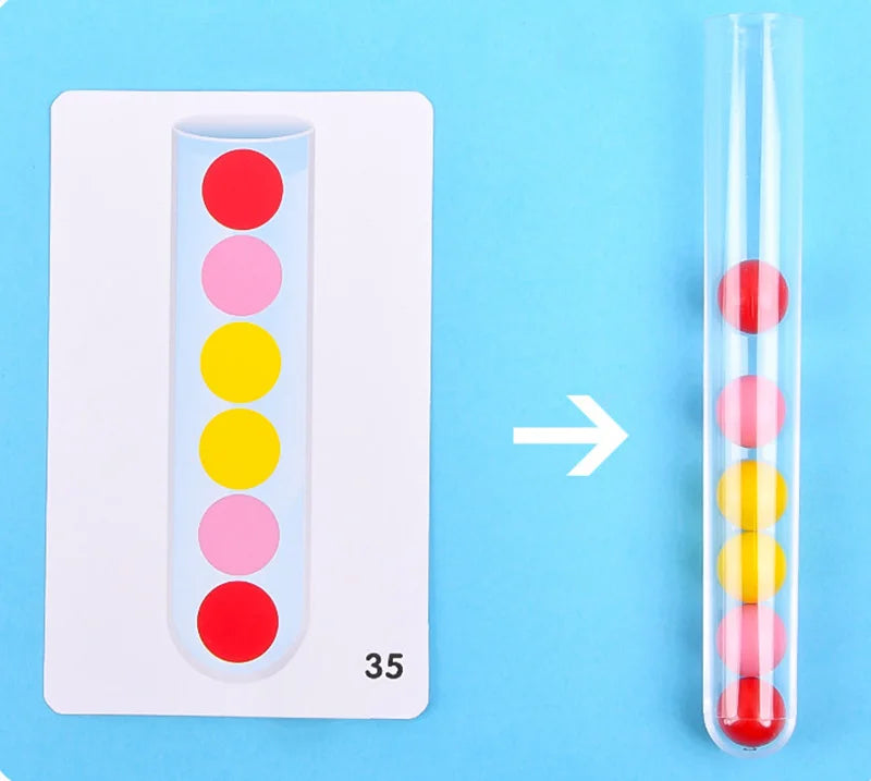 Early education toy (motor planning, fine motor, concentration) test tube clip beads logic concentration children fine motor action teaching aid decompression party game for kids