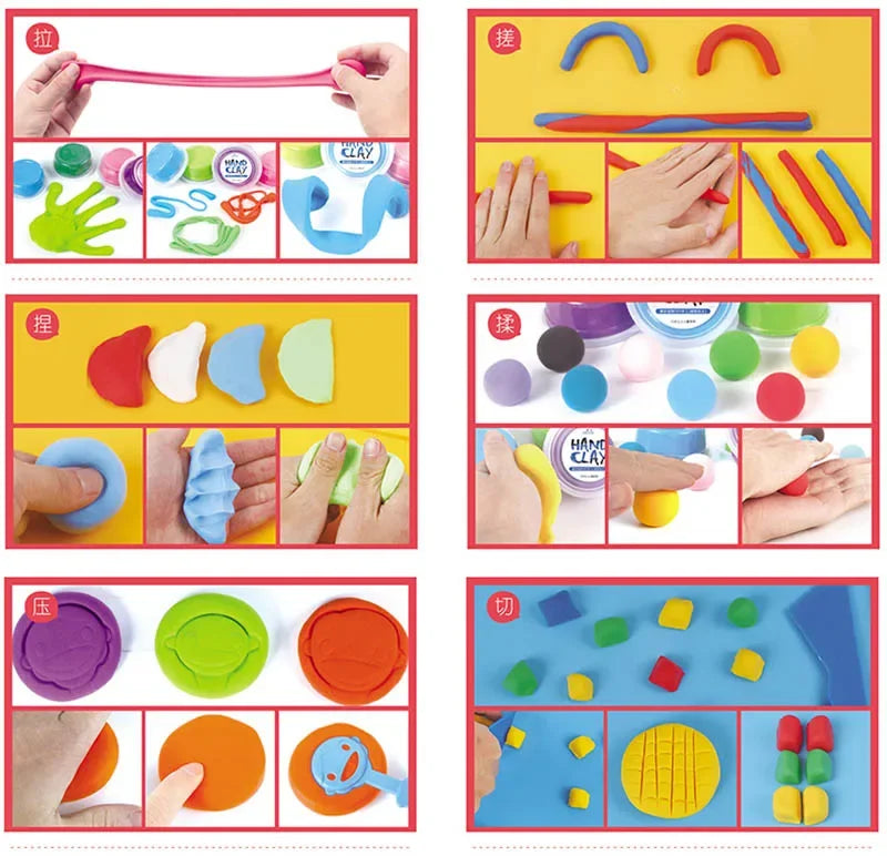 Sensory play, fine motor, hands and finger muscle strength, 12/24/36 Colors Air Dry Plasticine Modeling Clay for Children Polymer Educational 5D Toy Kids Gifts Play Light Playdough Slime