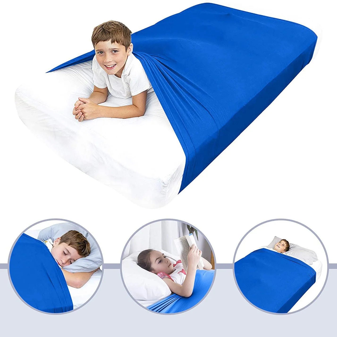 Sensory Compression Blanket Stretchy Lycra Bed Sheet for Kids Boys Girls Alternative to Weighted Blankets Sleeping Bedding, Sleep regulation, ASD, Sensory processing, ADHD