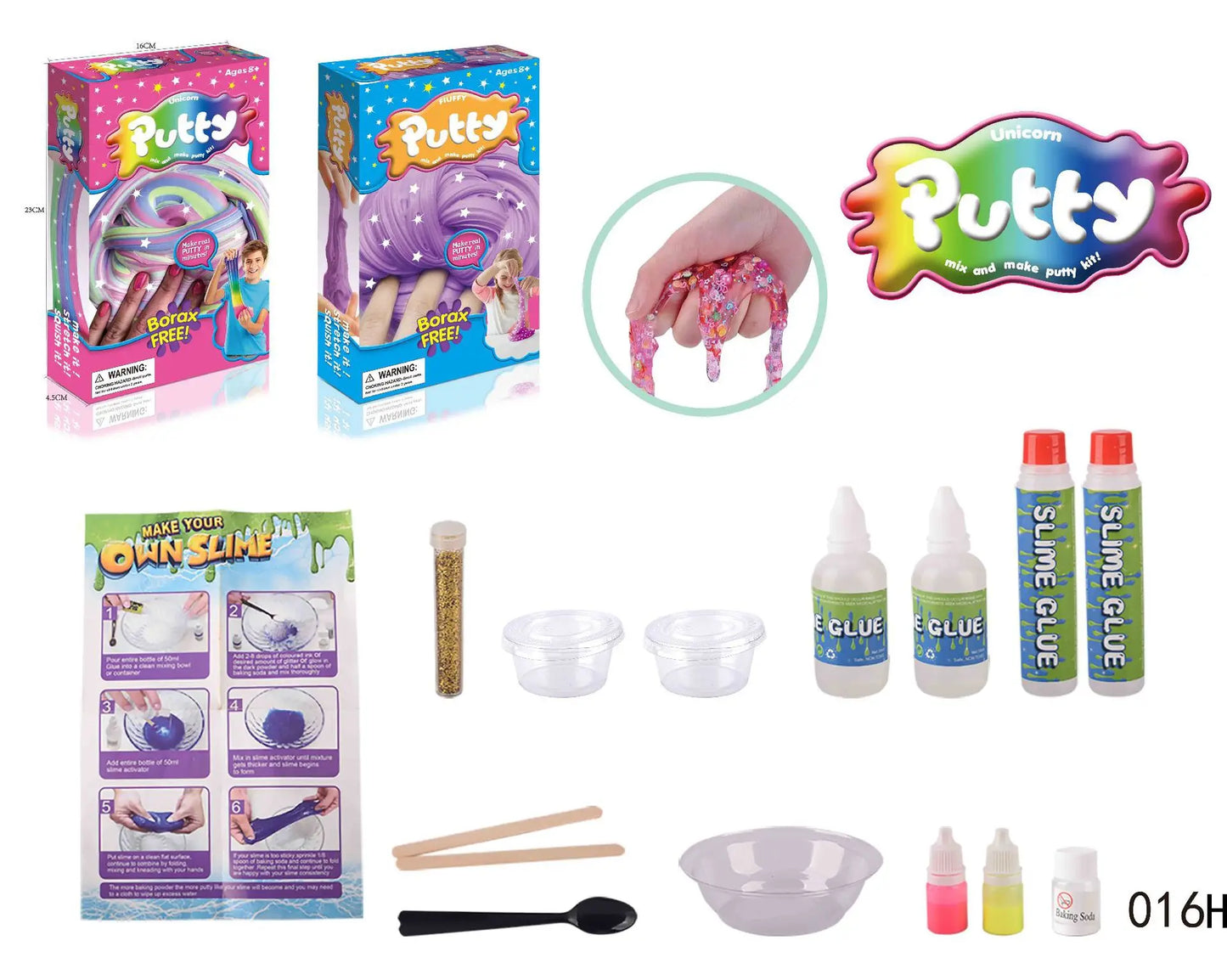 Slime// Sensory play, Finger pressure and strength training, Developing motor planning skills, Slime Making Kits Science Experiments Kit DIY Glitter Slme Magic Making Polymer Clay Powder for Kids Antistress Toys Gifts