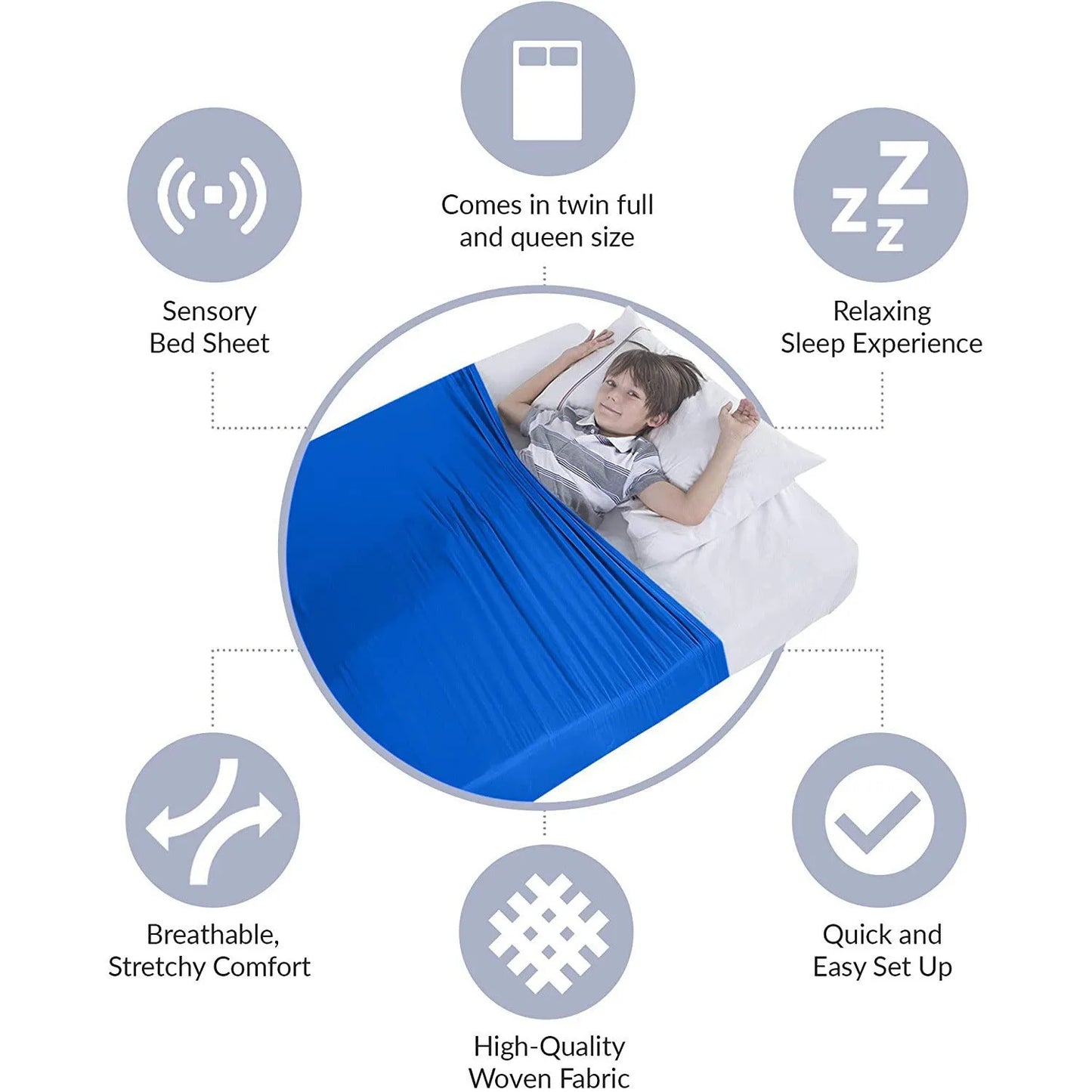 Sensory Compression Blanket Stretchy Lycra Bed Sheet for Kids Boys Girls Alternative to Weighted Blankets Sleeping Bedding, Sleep regulation, ASD, Sensory processing, ADHD