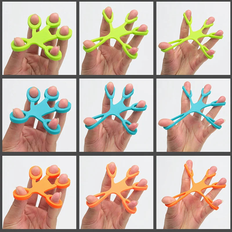 Finger Grip Silicone Ring Exerciser, grip strength, Antistress Resistance Band Fitness Stretcher 3 Levels Finger Sensory Toy for Autism ADHD