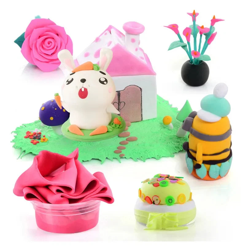 Sensory play, fine motor, hands and finger muscle strength, 12/24/36 Colors Air Dry Plasticine Modeling Clay for Children Polymer Educational 5D Toy Kids Gifts Play Light Playdough Slime